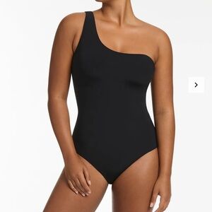 Jets Women's Black One Shoulder Suit, US 8